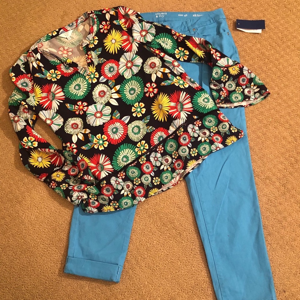 Crown & Ivy Women’s Shirt PM and Pants 4S